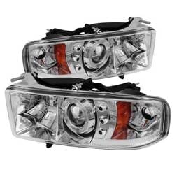 Dodge Ram Spyder Projector Headlights - LED Halo - LED - Chrome - 444-DR99-SP-HL-AM-C
