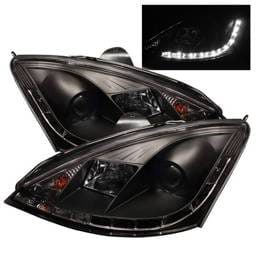 Ford Focus Spyder Projector Headlights - DRL - Black - 444-FF00-DRL-BK