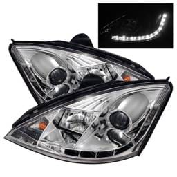 Ford Focus Spyder Projector Headlights - DRL - Chrome - 444-FF00-DRL-C