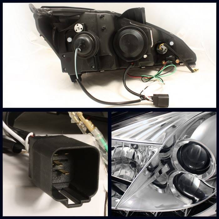 Ford Focus Spyder Projector Headlights - DRL - Chrome - 444-FF00-DRL-C thumbnail 2