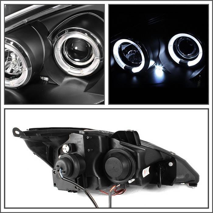 Ford Focus Spyder Projector Headlights - LED Halo - Black - 444-FF00-HL-BK thumbnail 2