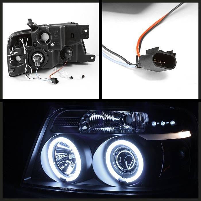 Ford F150 Spyder Projector Headlights - Version 2 - Halo - LED - Black - 444-FF15004--G2-BK thumbnail 2