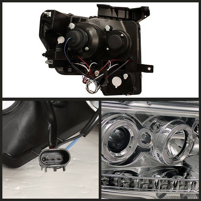 Ford F150 Spyder Projector Headlights LED Halo - LED - Chrome - 444-FF15009-HL-C thumbnail 2
