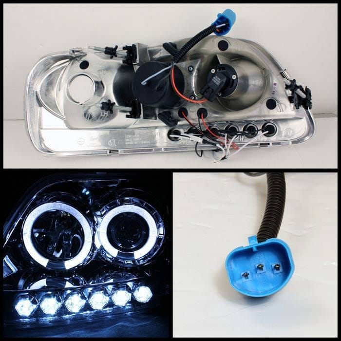 Ford Expedition Spyder Projector Headlights - LED Halo - Amber Reflector - LED - Chome - 1PC - 444-FF15097-1P-AM-C thumbnail 2