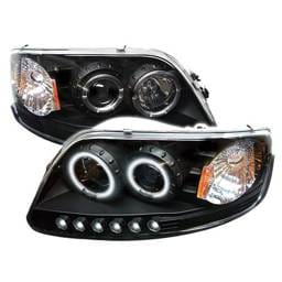 Ford Expedition Spyder Projector Headlights - CCFL Halo - LED - Black - 1PC - 444-FF15097-1P-CCFL-BK