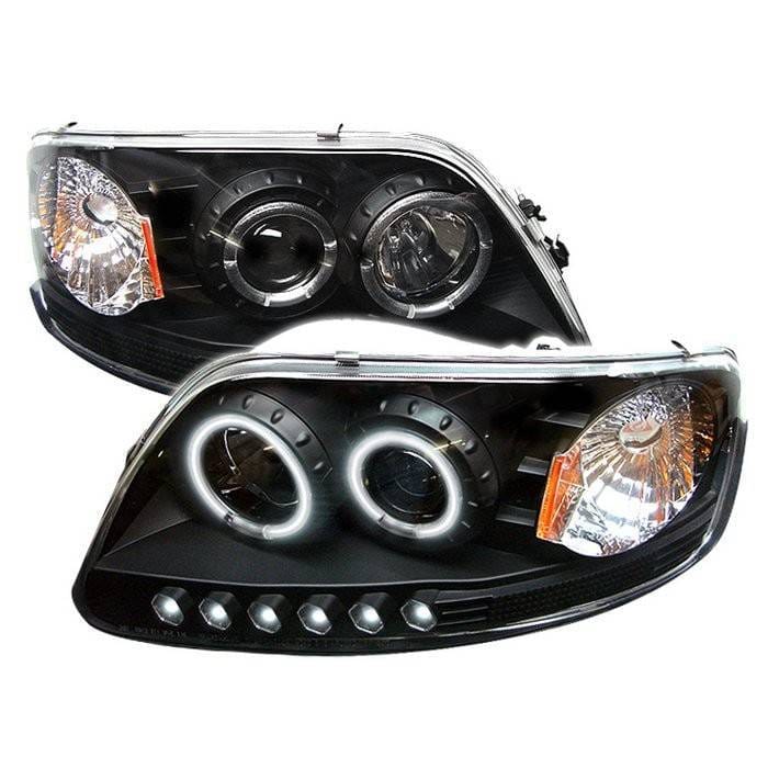 Ford Expedition Spyder Projector Headlights - CCFL Halo - LED - Black - 1PC - 444-FF15097-1P-CCFL-BK