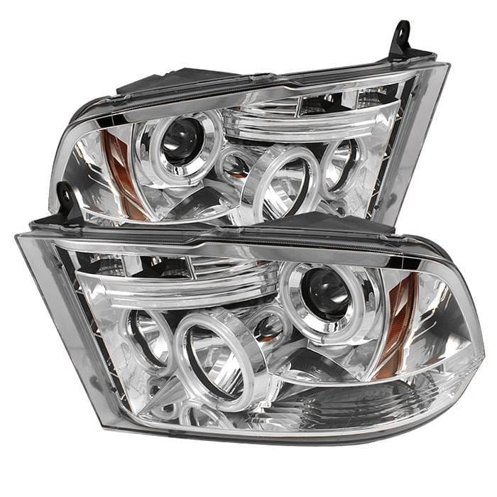 Dodge Ram Spyder Projector Headlights CCFL Halo - LED - Chrome - 444-DR09-CCFL-C