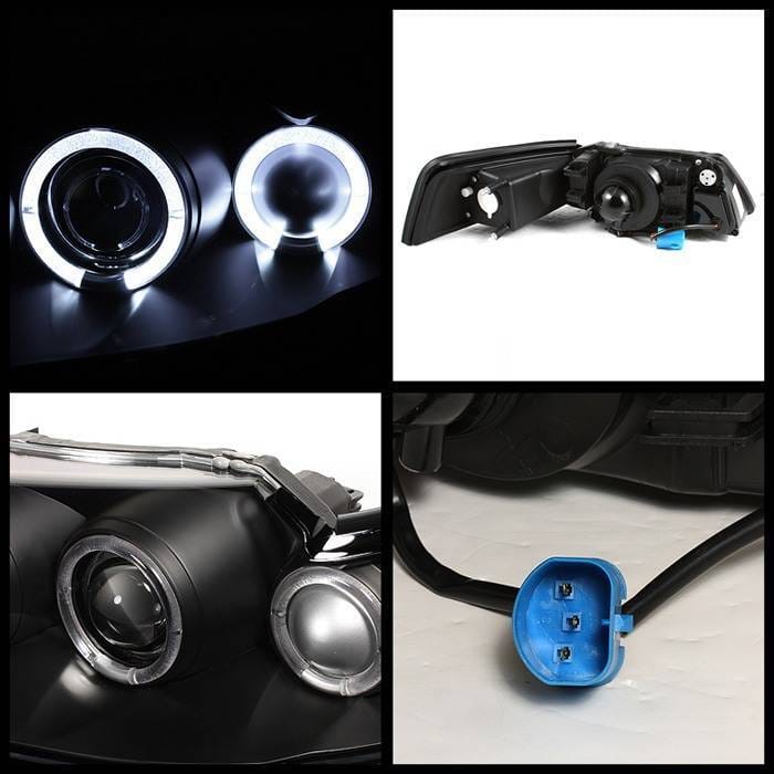 Ford Mustang Spyder Projector Headlights - LED Halo - Black - 444-FM99-1PC-AM-BK thumbnail 2