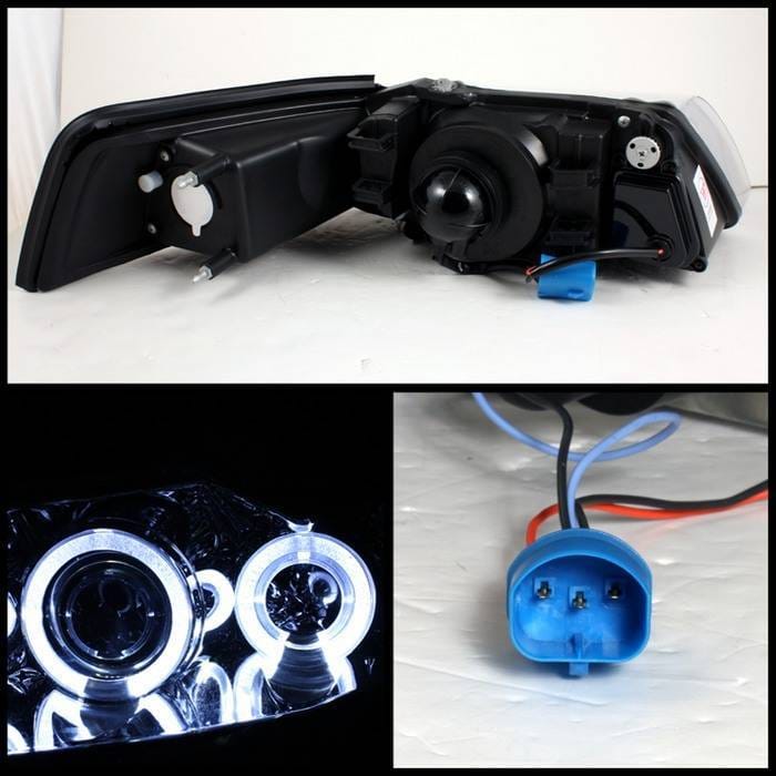 Ford Mustang Spyder Projector Headlights - LED Halo - Chrome - 444-FM99-1PC-AM-C thumbnail 2