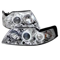 Ford Mustang Spyder Projector Headlights - CCFL Halo - Chrome - 444-FM99-1PC-CCFL-C
