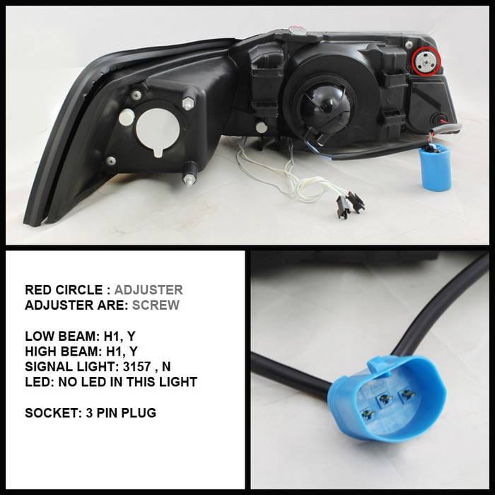 Ford Mustang Spyder Projector Headlights - CCFL Halo - Chrome - 444-FM99-1PC-CCFL-C thumbnail 2