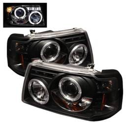 Ford Ranger Spyder Projector Headlights - LED Halo - LED - Black - 1PC - 444-FR01-1PC-HL-BK
