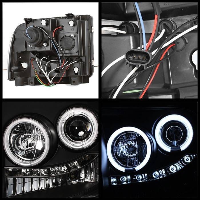 Ford F250 Superduty Spyder Projector Headlights - CCFL Halo - LED - Black - 444-FS05-CCFL-BK thumbnail 2