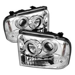 Ford F250 Superduty Spyder Projector Headlights - CCFL Halo - LED - Chrome - 444-FS05-CCFL-C