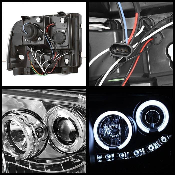 Ford F250 Superduty Spyder Projector Headlights - CCFL Halo - LED - Chrome - 444-FS05-CCFL-C thumbnail 2