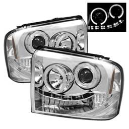 Ford F350 Superduty Spyder Projector Headlights - LED Halo - LED - Chrome - 444-FS05-HL-C
