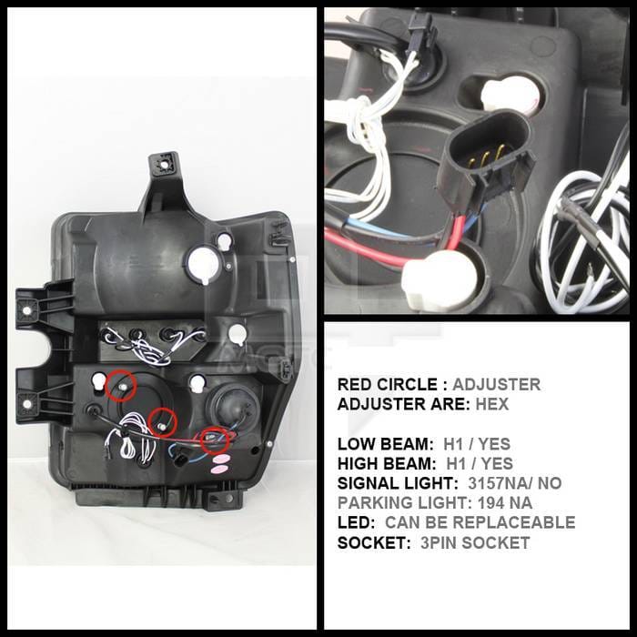 Ford F250 Superduty Spyder Projector Headlights - CCFL Halo - LED - Chrome - 444-FS08-CCFL-C thumbnail 2