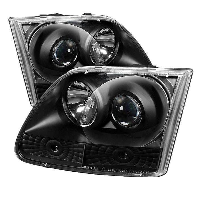 Ford F150 Spyder Projector Headlights - Black - 444-FF15097-BK