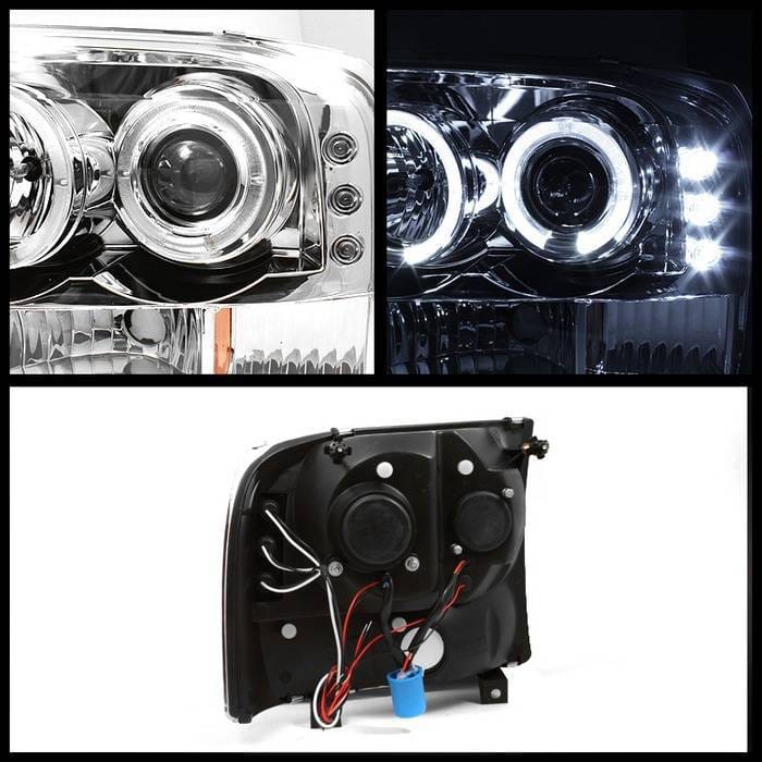 Ford Excursion Spyder Projector Headlights - Version 2 - LED Halo - LED - Chrome - 444-FF25099-1P-G2-C thumbnail 2