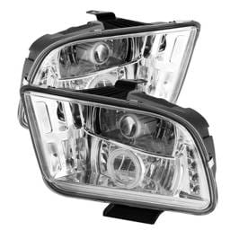 Ford Mustang Spyder Projector Headlights CCFL Halo - LED - Chrome - 444-FM05-CCFL-C