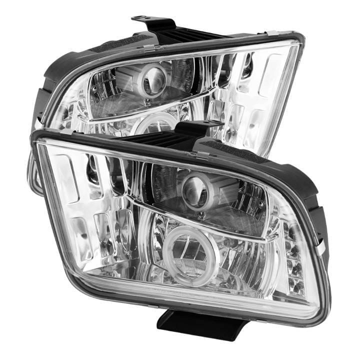 Ford Mustang Spyder Projector Headlights CCFL Halo - LED - Chrome - 444-FM05-CCFL-C