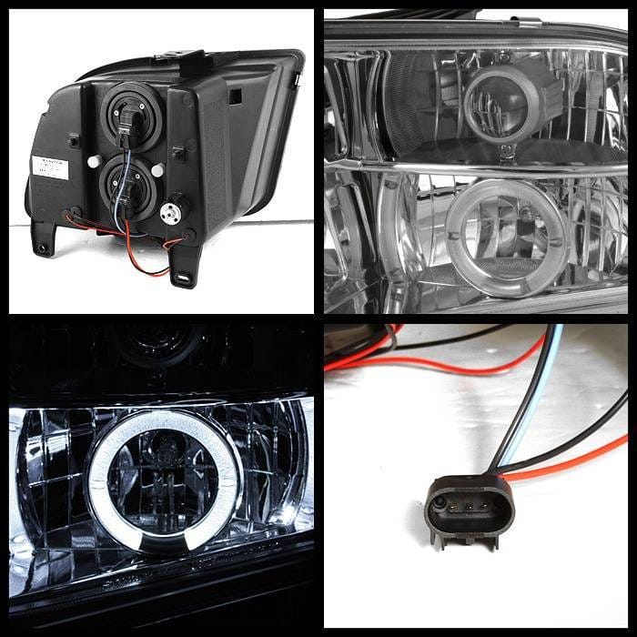 Ford Mustang Spyder Projector Headlights LED Halo - LED - Chrome - 444-FM05-HL-C thumbnail 2