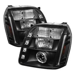 GMC Yukon Spyder Projector Headlights - LED Halo - LED - Black - 444-GY07-HL-BK