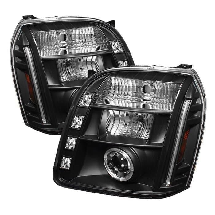 GMC Yukon Spyder Projector Headlights - LED Halo - LED - Black - 444-GY07-HL-BK