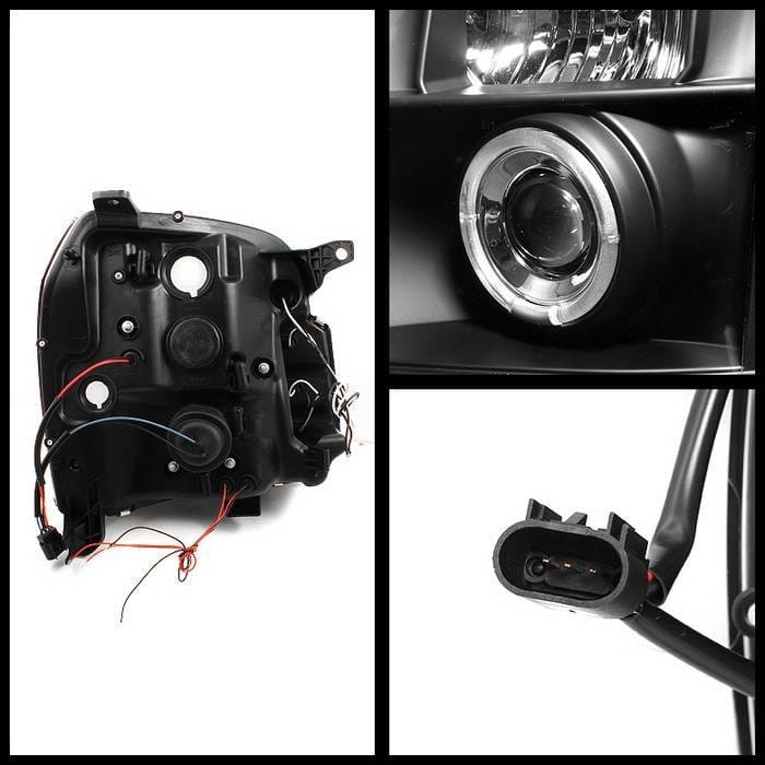 GMC Yukon Spyder Projector Headlights - LED Halo - LED - Black - 444-GY07-HL-BK thumbnail 2