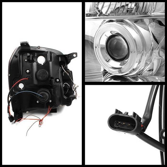 GMC Yukon Spyder Projector Headlights - LED Halo - LED - Chrome - 444-GY07-HL-C thumbnail 2