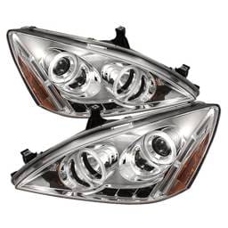 Honda Accord Spyder Projector Headlights - CCFL Halo - LED - Chrome - 444-HA03-CCFL-C