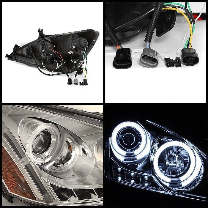 Honda Accord Spyder Projector Headlights - CCFL Halo - LED - Chrome - 444-HA03-CCFL-C thumbnail 2