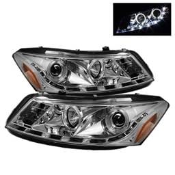 Honda Accord 4DR Spyder Projector Headlights - LED Halo - DRL - Chrome - 444-HA08-4D-HL-C