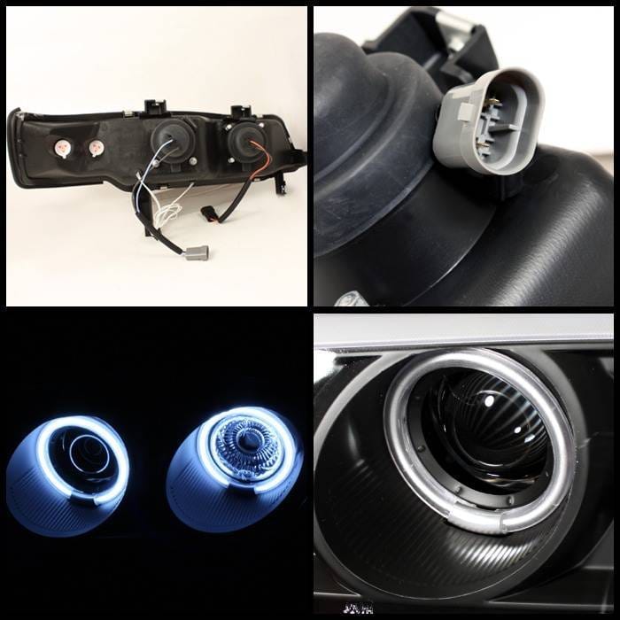 Honda Accord Spyder Projector Headlights - CCFL Halo - Black - 1PC - 444-HA94-CCFL-BK thumbnail 2