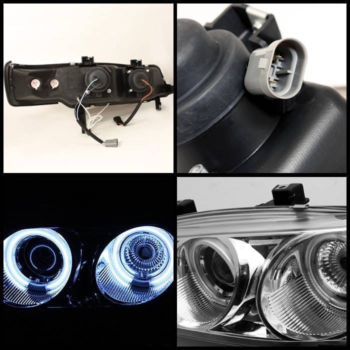 Honda Accord Spyder Projector Headlights - CCFL Halo - Chrome - 1PC - 444-HA94-CCFL-C thumbnail 2