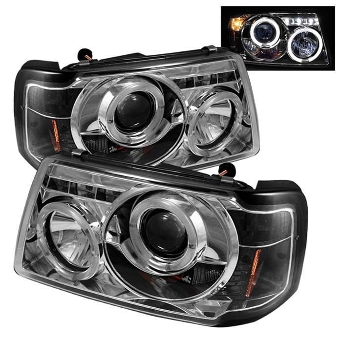 Ford Ranger Spyder Halo LED Projector Headlights - Chrome - 444-GS07-CCFL-SM