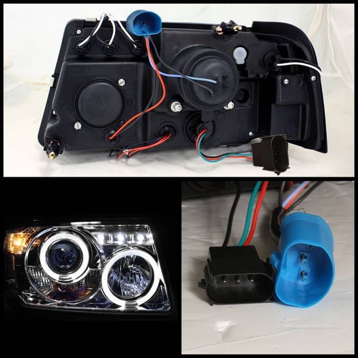 Ford Ranger Spyder Halo LED Projector Headlights - Chrome - 444-GS07-CCFL-SM thumbnail 2