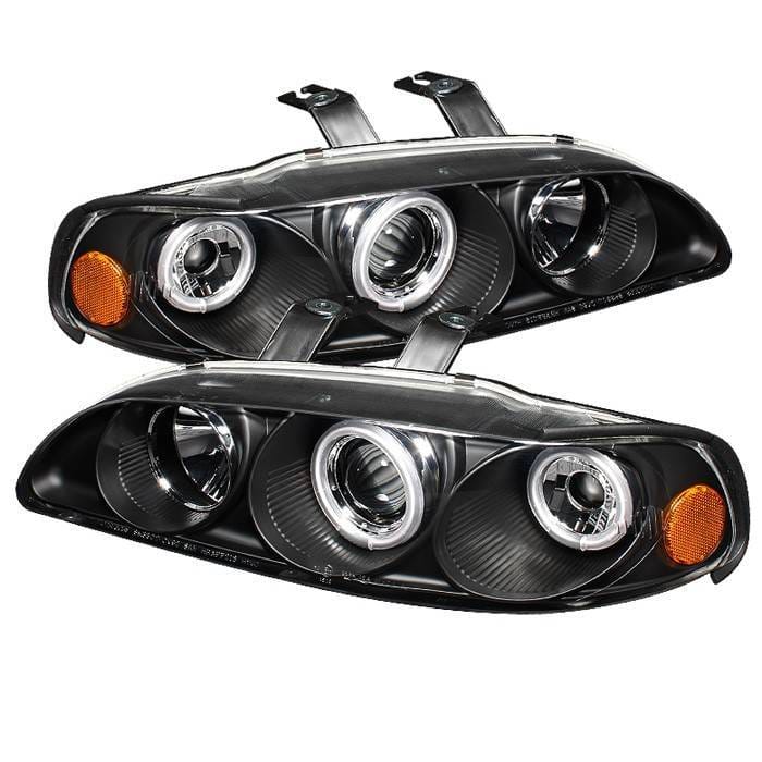 Honda Civic 2DR & 3DR Spyder Projector Headlights - CCFL Halo - Black - 1PC - 444-HC921P-23D-CCFL-BK