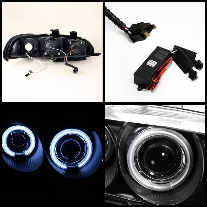 Honda Civic 2DR & 3DR Spyder Projector Headlights - CCFL Halo - Black - 1PC - 444-HC921P-23D-CCFL-BK thumbnail 2