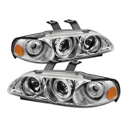 Honda Civic 2DR & 3DR Spyder Projector Headlights - CCFL Halo - Chrome - 1PC - 444-HC921P-23D-CCFL-C