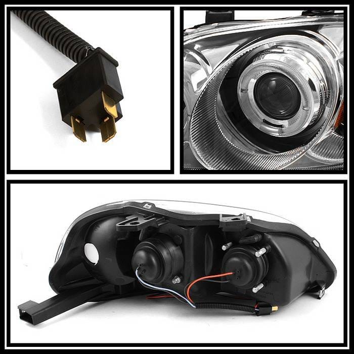 Honda Civic Spyder Projector Headlights - LED Halo - Amber Reflector - Chrome - 444-HC96-AM-C thumbnail 2