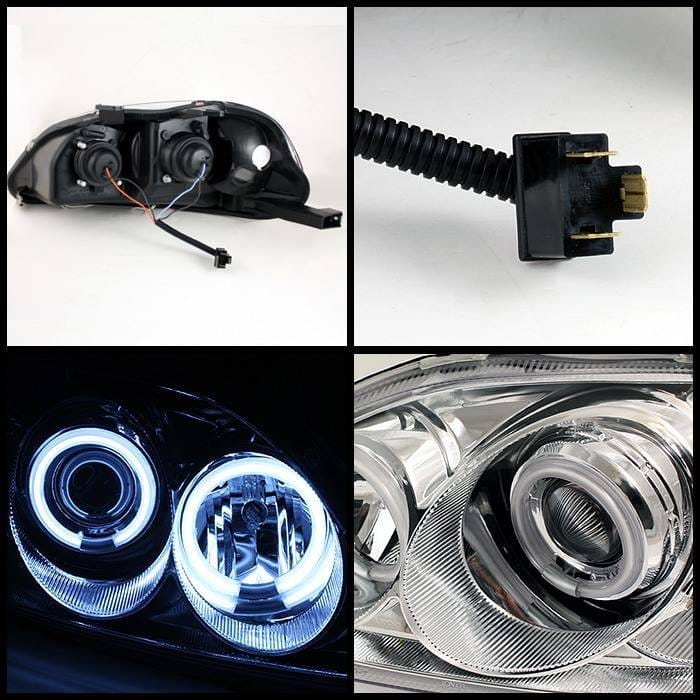 Honda Civic Spyder Projector Headlights - CCFL Halo - Chrome - 444-HC96-CCFL-C thumbnail 2