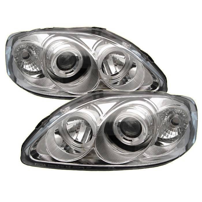 Honda Civic Spyder Projector Headlights - LED Halo - Chrome - 444-HC99-AM-C