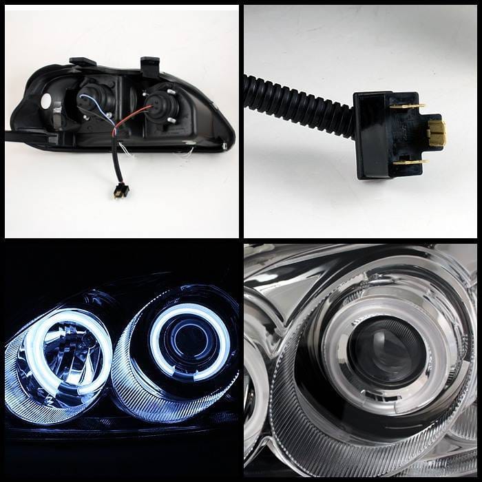 Honda Civic Spyder Projector Headlights - CCFL Halo - Chrome - 444-HC99-CCFL-C thumbnail 2