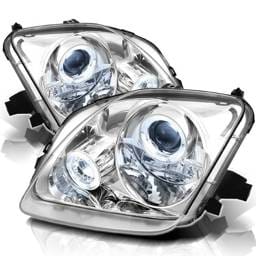 Honda Prelude Spyder Projector Headlights - LED Halo - Chrome - 444-HP97-HL-C