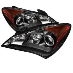 Hyundai Genesis Spyder Projector Headlights LED Halo - DRL - Black - 444-HYGEN09-DRL-BK