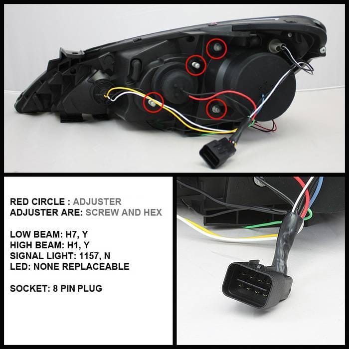 Hyundai Genesis Spyder Projector Headlights LED Halo - DRL - Black - 444-HYGEN09-DRL-BK thumbnail 2