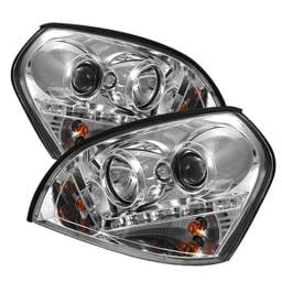 Hyundai Tucson Spyder Projector Headlights - DRL - Chrome - 444-HYTUC04-DRL-C