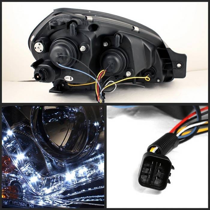 Hyundai Tucson Spyder Projector Headlights - DRL - Chrome - 444-HYTUC04-DRL-C thumbnail 2