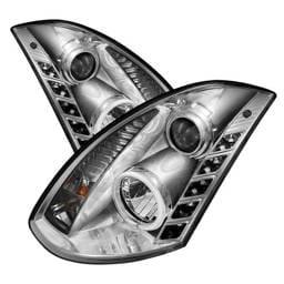 Infiniti G35 2DR Spyder Projector Headlights - Xenon HID Model Only - CCFL Halo - DRL - Chrome - 444-IG35032D-CCFL-DRL-C
